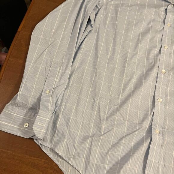 van heusen mens button up blue plaid size large - Picture 2 of 5